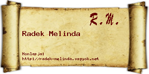 Radek Melinda névjegykártya